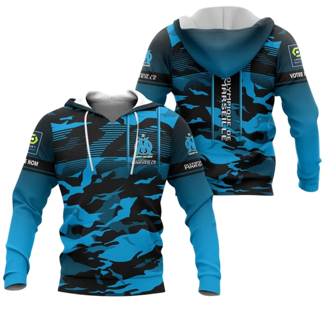 Olympique de Marseille Hoodie, All Over Print Hoodie KH271025112