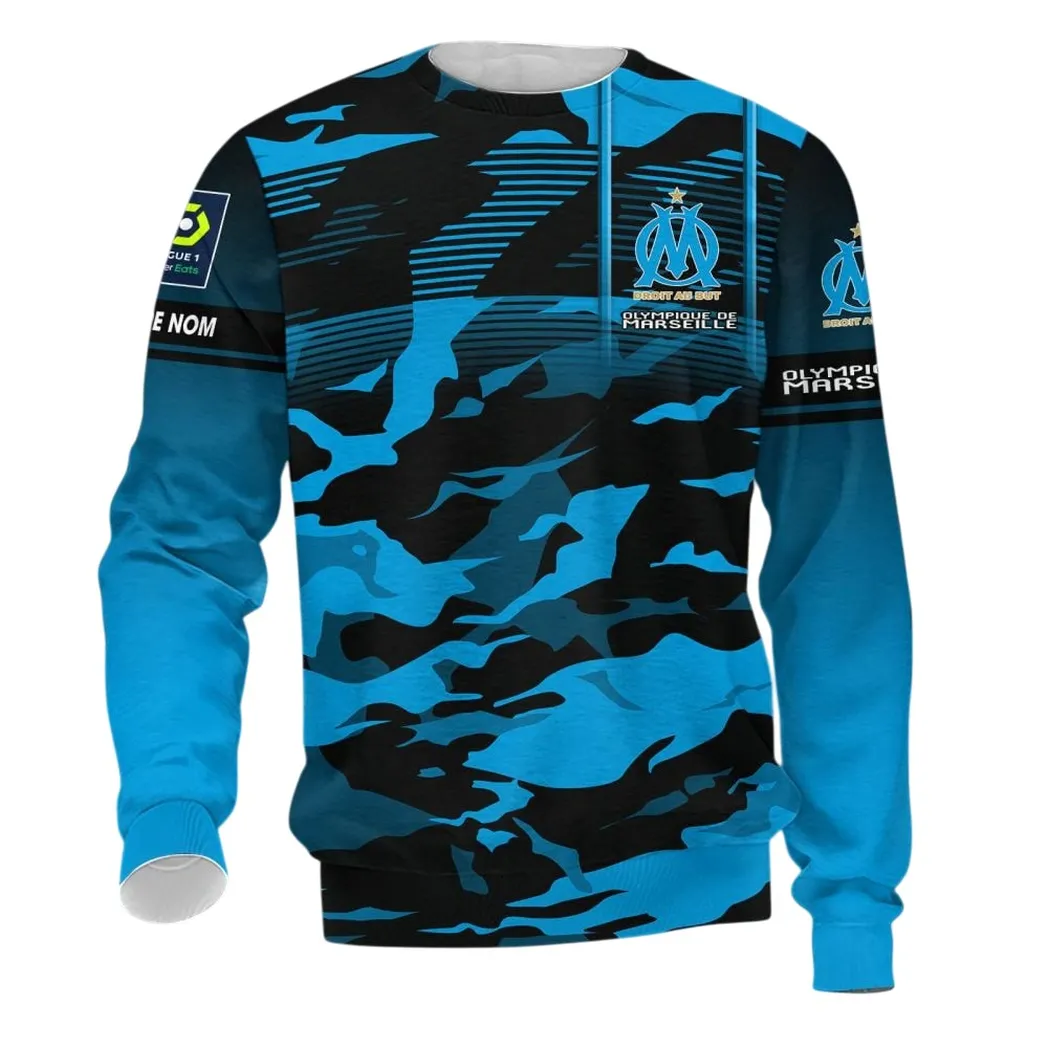 Olympique de Marseille Long-Sleeved Shirt, All Over Print Shirt KH271025112