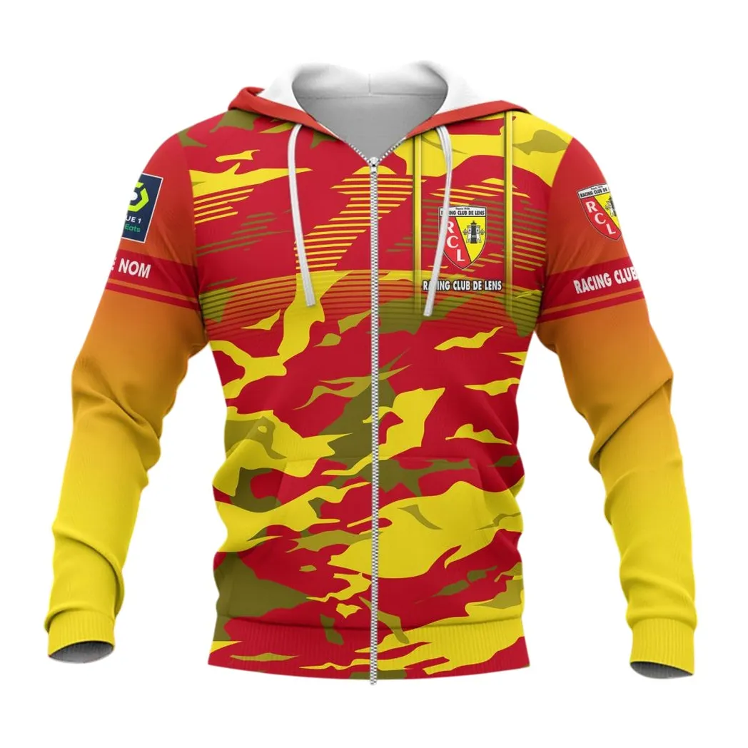 Racing Club de Lens Zipper Hoodie, All Over Print Hoodie KH271025113