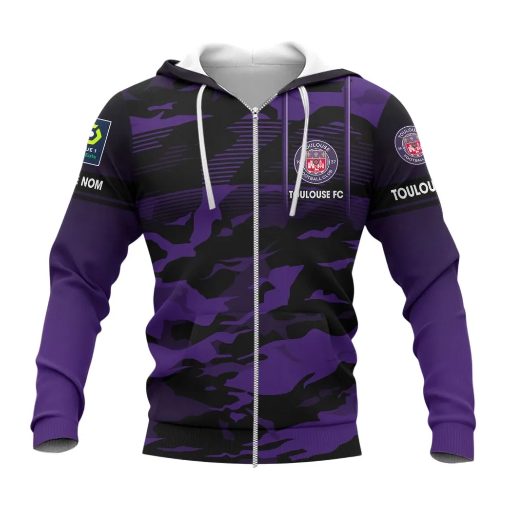 Toulouse Football Club Zipper Hoodie, All Over Print Hoodie KH271025120