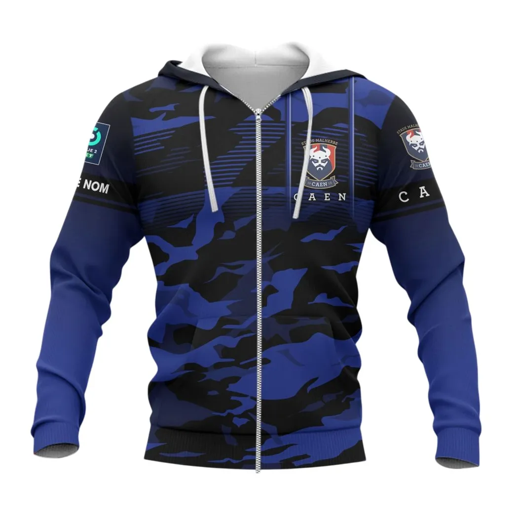 Stade Malherbe Caen Zipper Hoodie, All Over Print Hoodie KH271025124