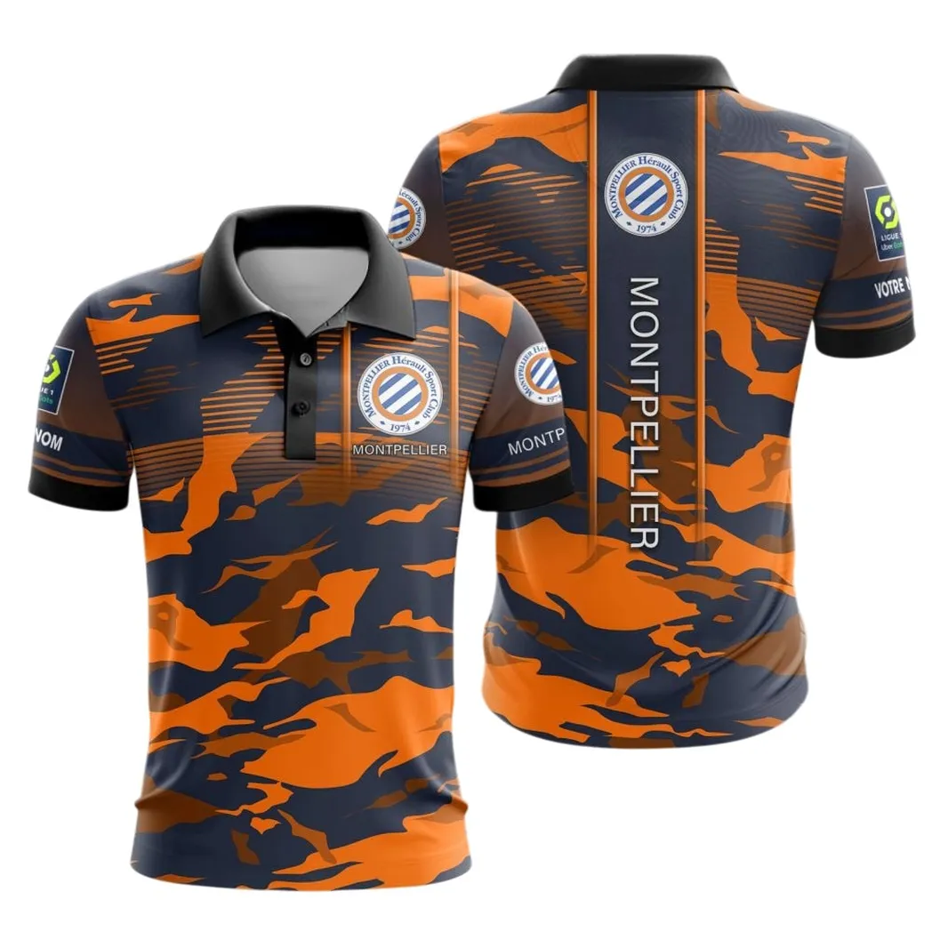 Montpellier HSC Polo Shirt, All Over Print Shirt KH271025126