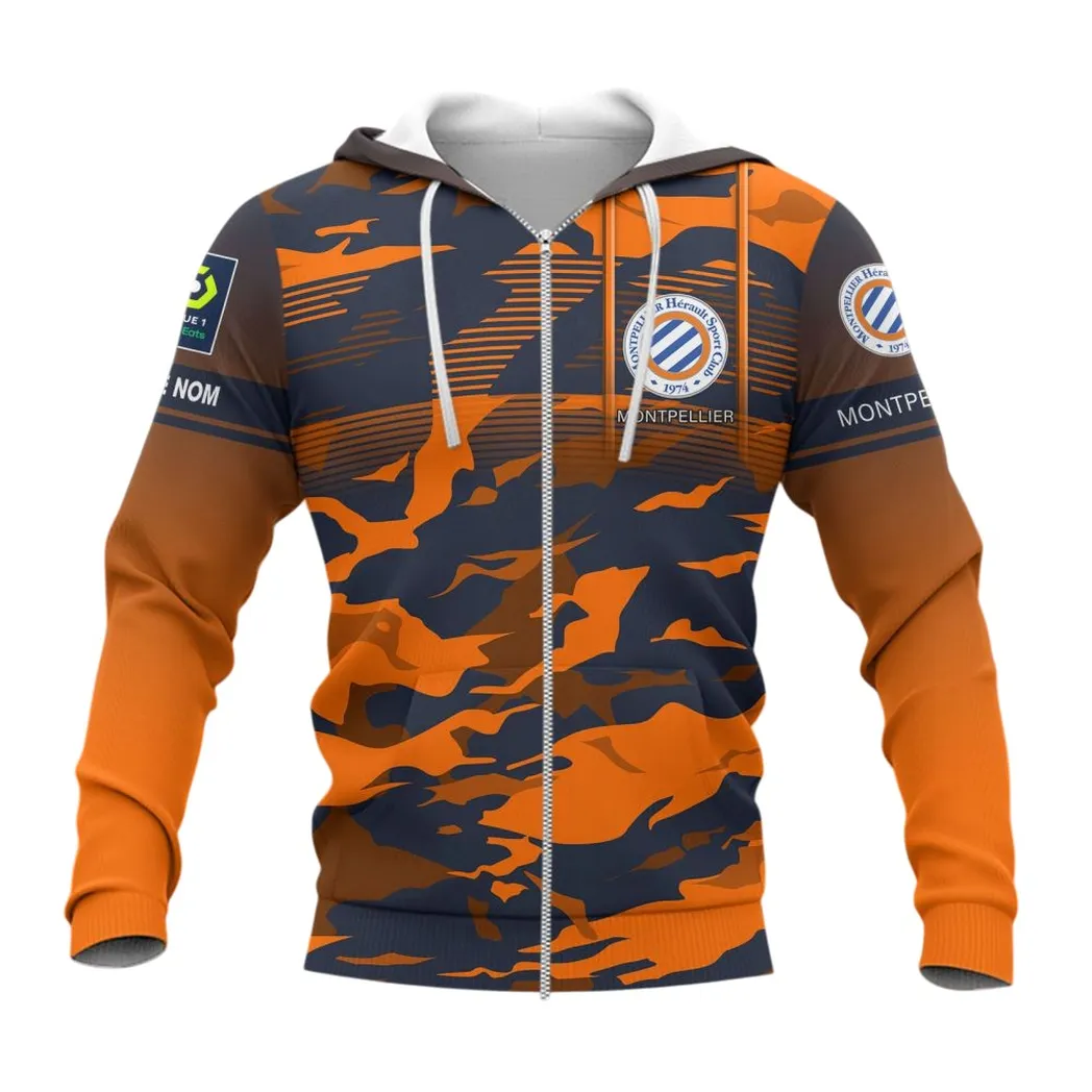 Montpellier HSC Zipper Hoodie, All Over Print Hoodie KH271025126