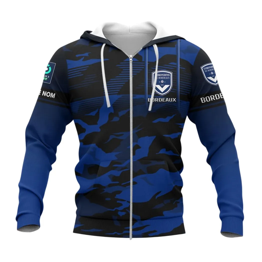 Girondins de Bordeaux Zipper Hoodie, All Over Print Hoodie KH271025129