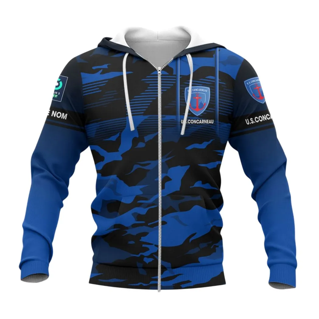 Usc Concarneau Zipper Hoodie, All Over Print Hoodie KH271025132