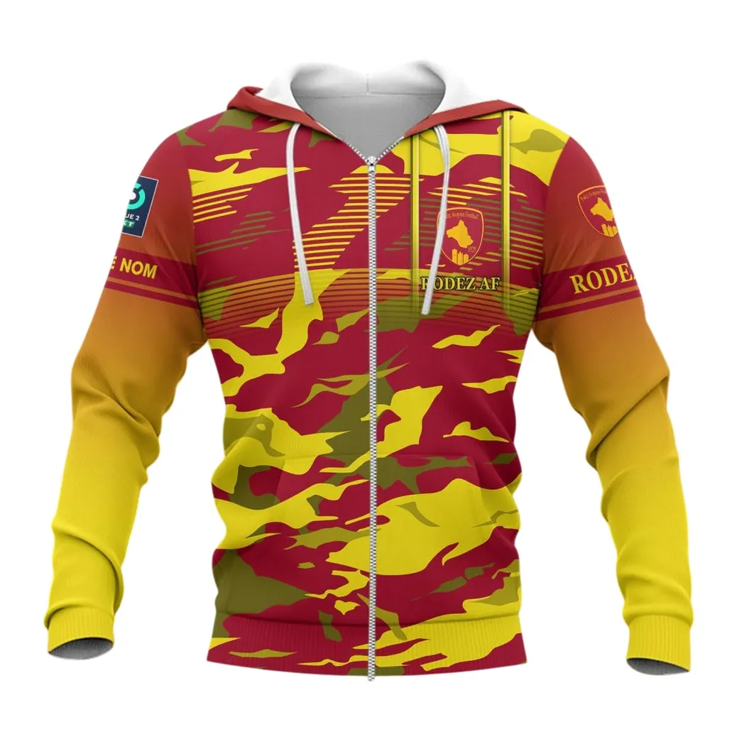 Rodez Aveyron Football Zipper Hoodie, All Over Print Hoodie KH271025135