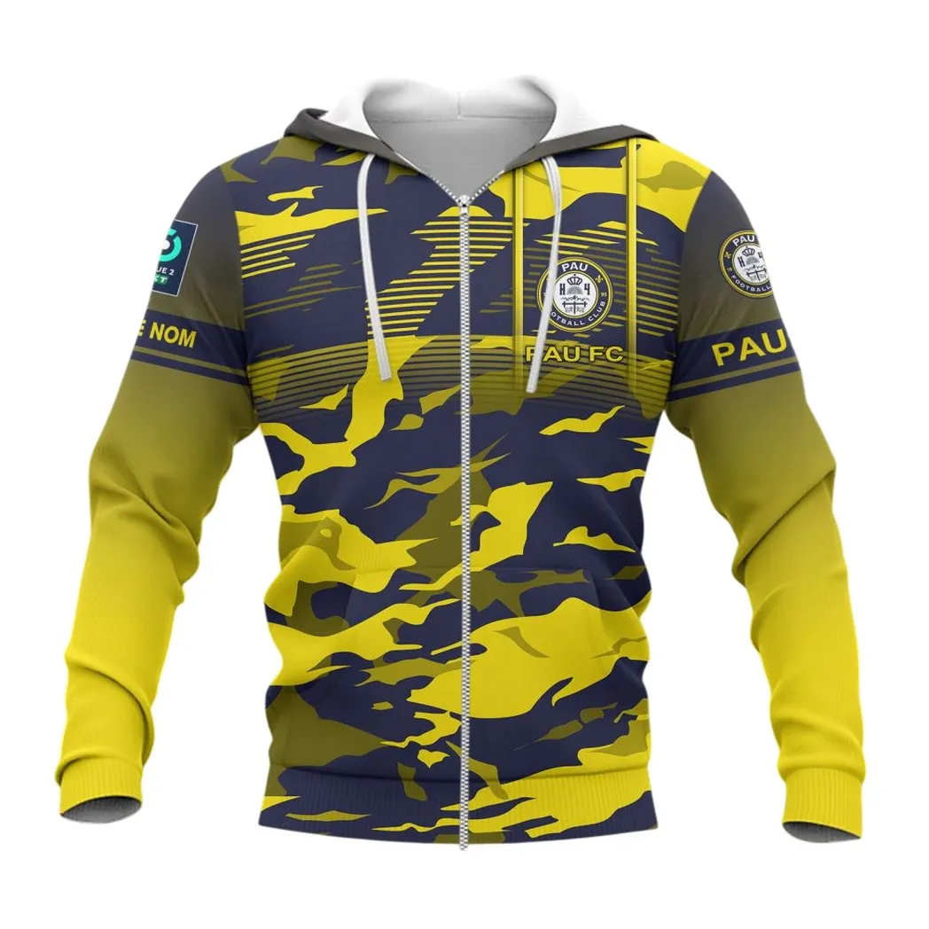 Pau Football Club Zipper Hoodie, All Over Print Hoodie KH271025137