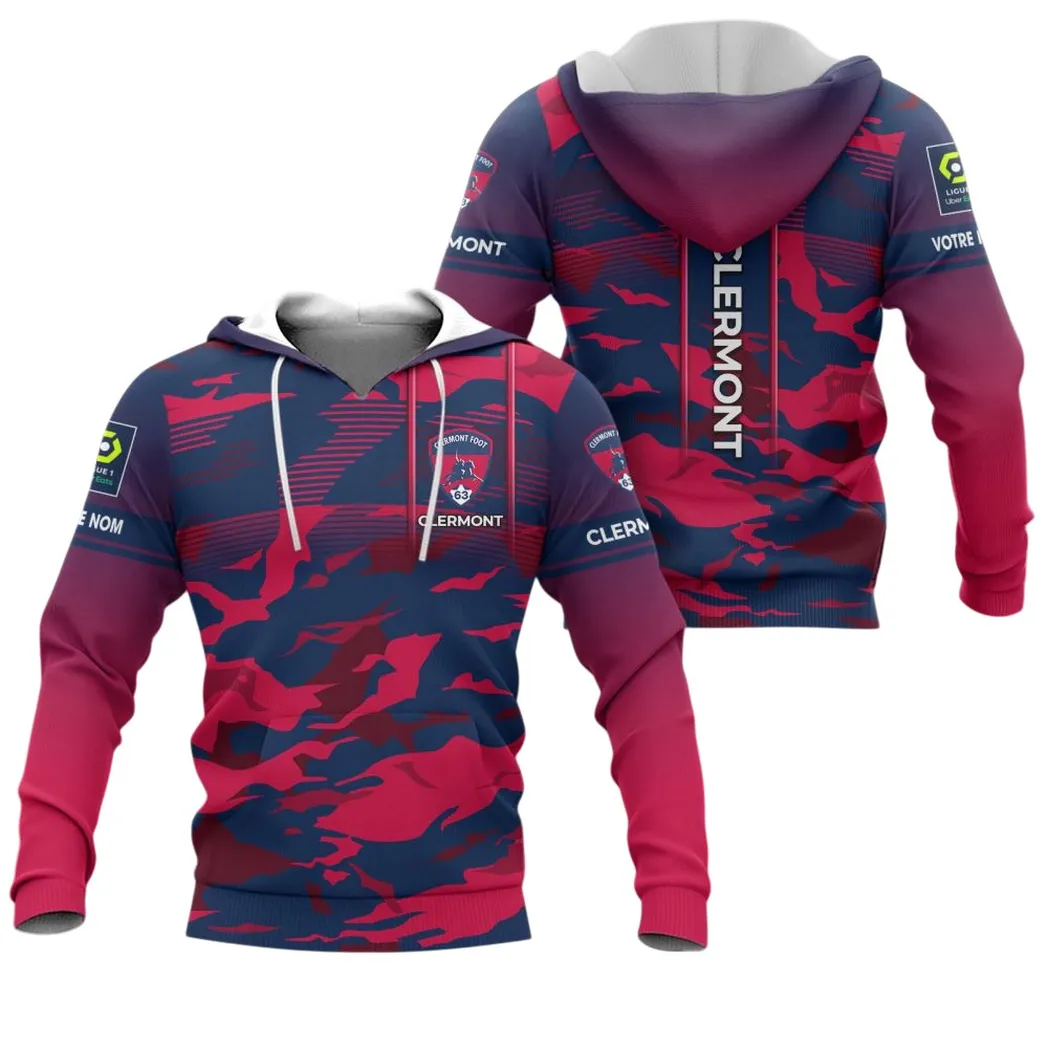 Clermont Foot Auvergne 63 Hoodie, All Over Print Hoodie KH271025143