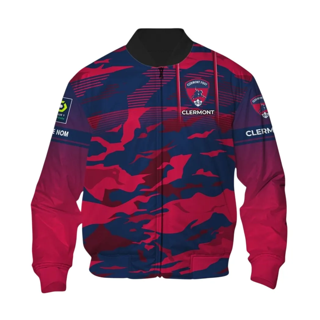 Clermont Foot Auvergne 63 Bomber Jacket, All Over Print Jacket KH271025143