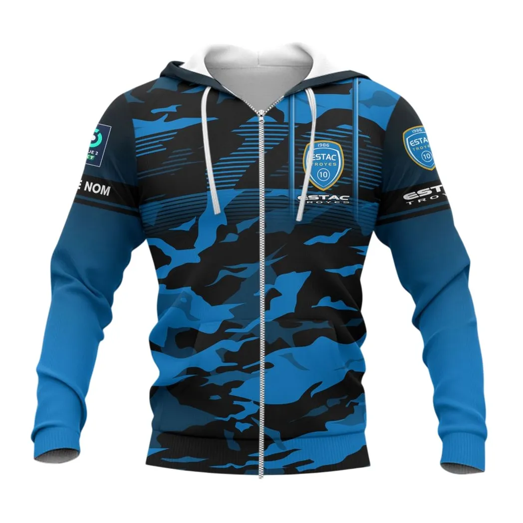 ESTAC Troyes Zipper Hoodie, All Over Print Hoodie KH271025144