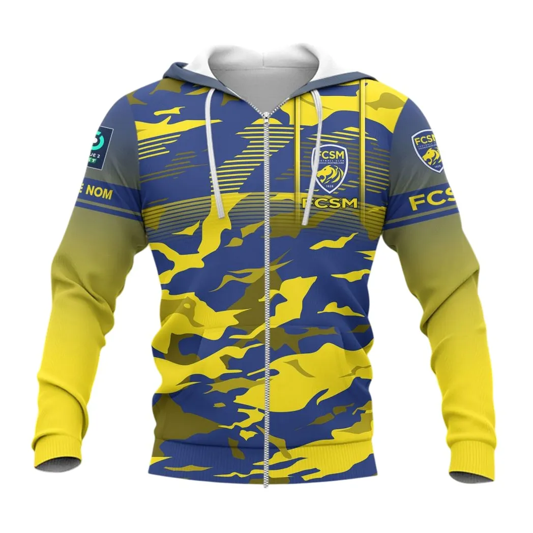 FC Sochaux-Montbeliard Zipper Hoodie, All Over Print Hoodie KH271025147