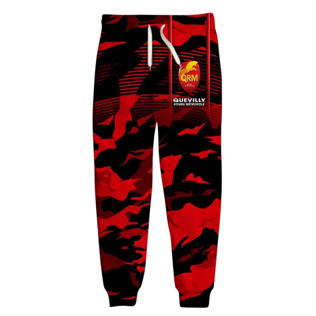 Quevilly Rouen Metropole Sweatpants, All Over Print Pants KH271025148