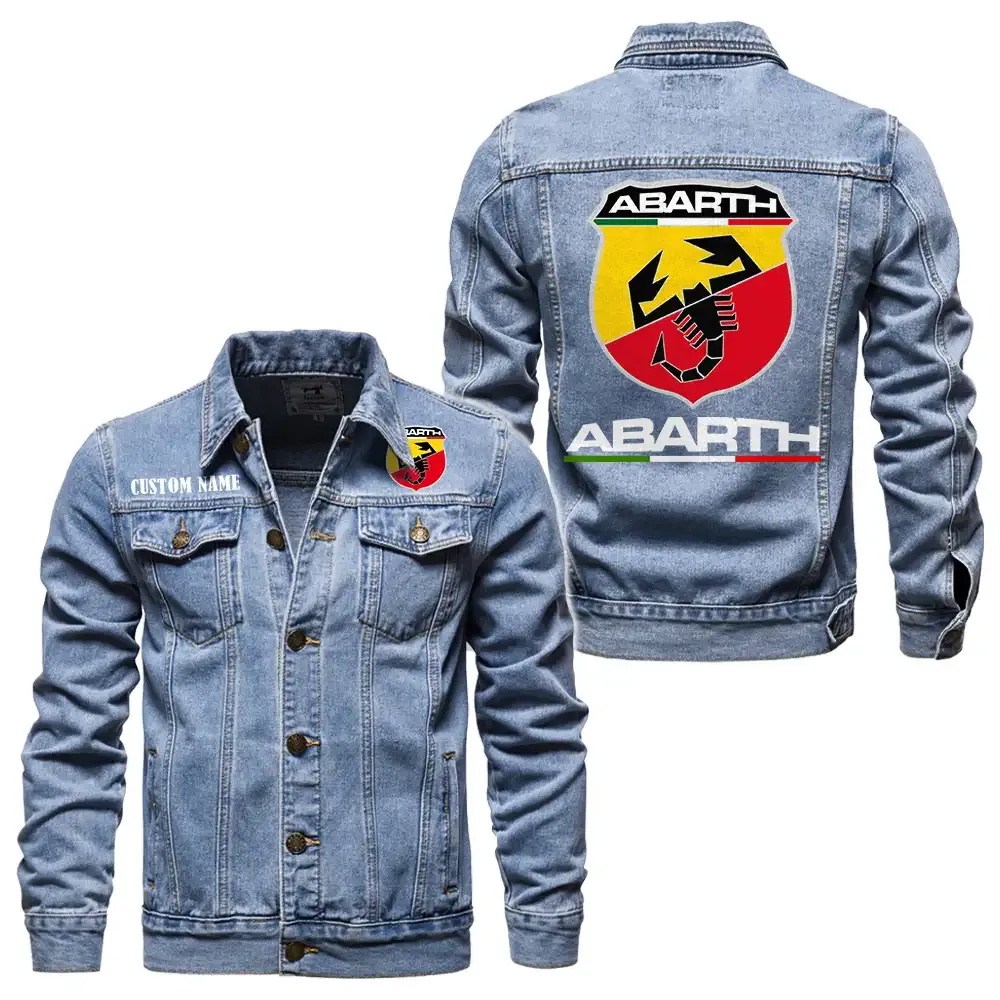 Italian Racing Car Denim Jacket, Denim Jacket Built Tough CAR190 - Light Blue