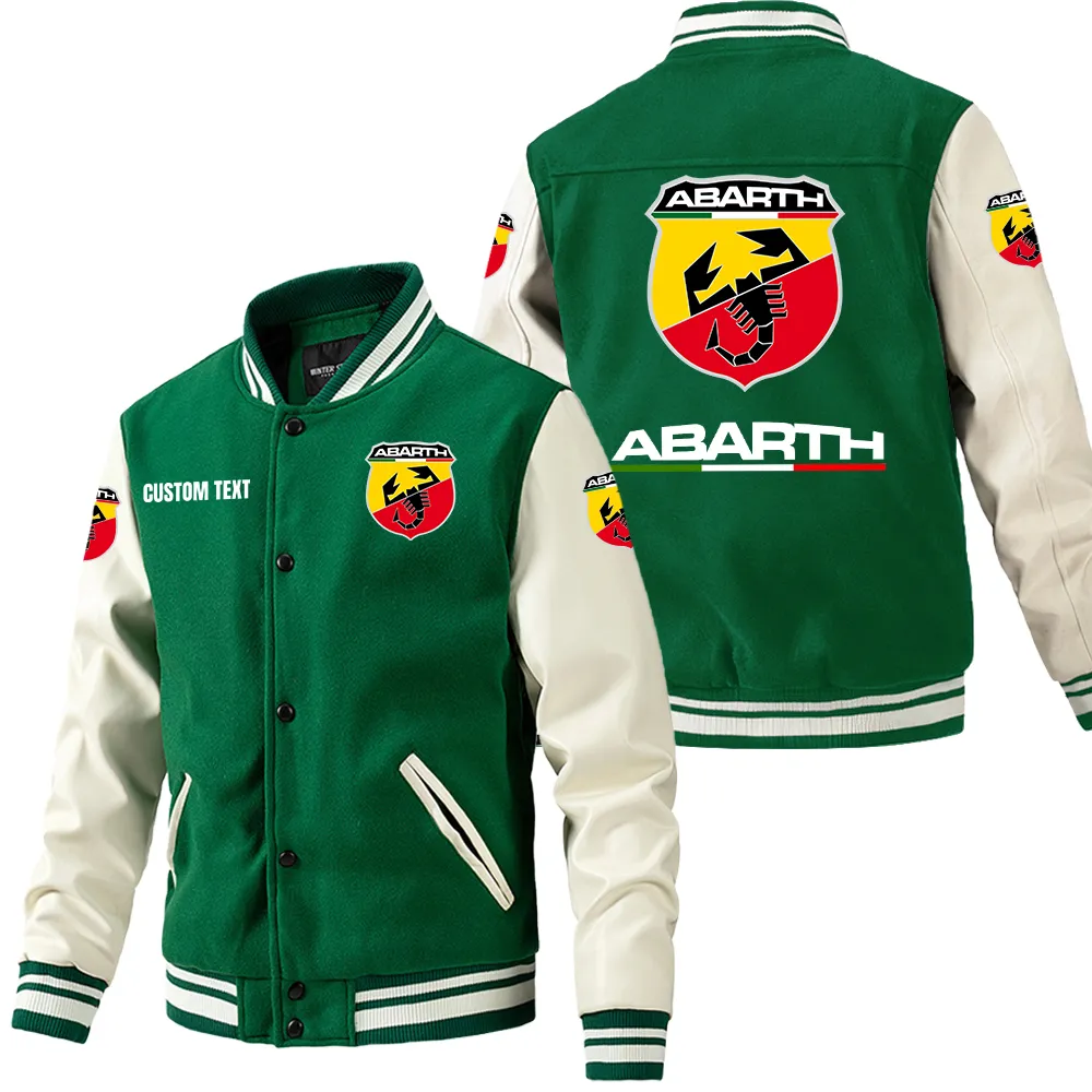 Hot Hatchback Leather Baseball Jacket, Road Life Leather Jacket CAR180 - Green