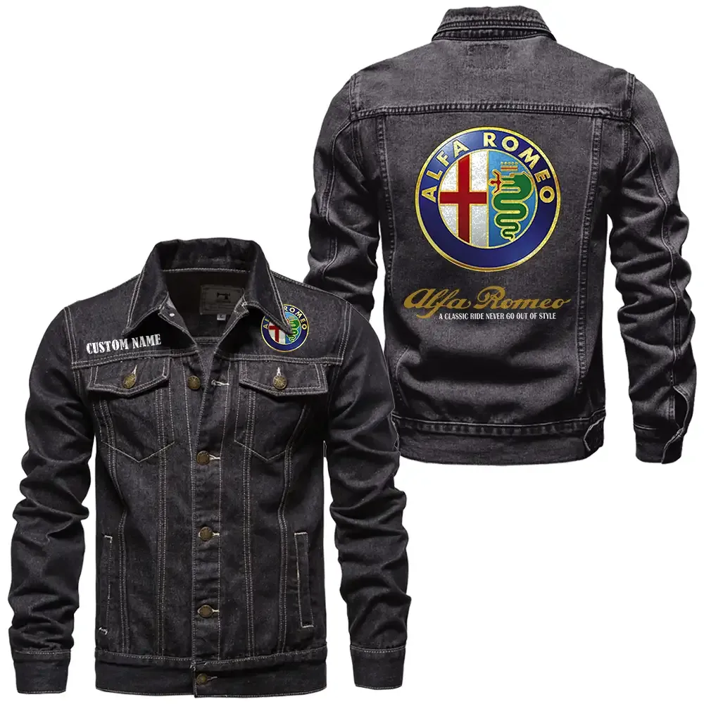 Vintage Ride Denim Jacket, Car Culture Denim Style CAR190 - Black