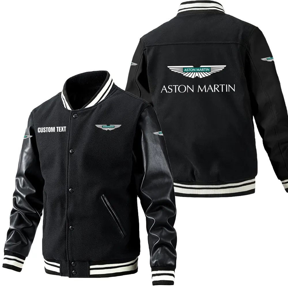 Refined Sport Coupe Leather Baseball Jacket, Leather Jacket Road Spirit CAR180 - Black