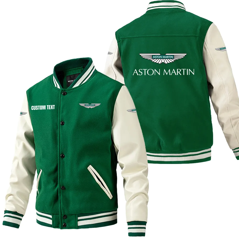 Elegant Grand Tourer Leather Baseball Jacket, Urban Gearhead Leather Style Car180 - Green