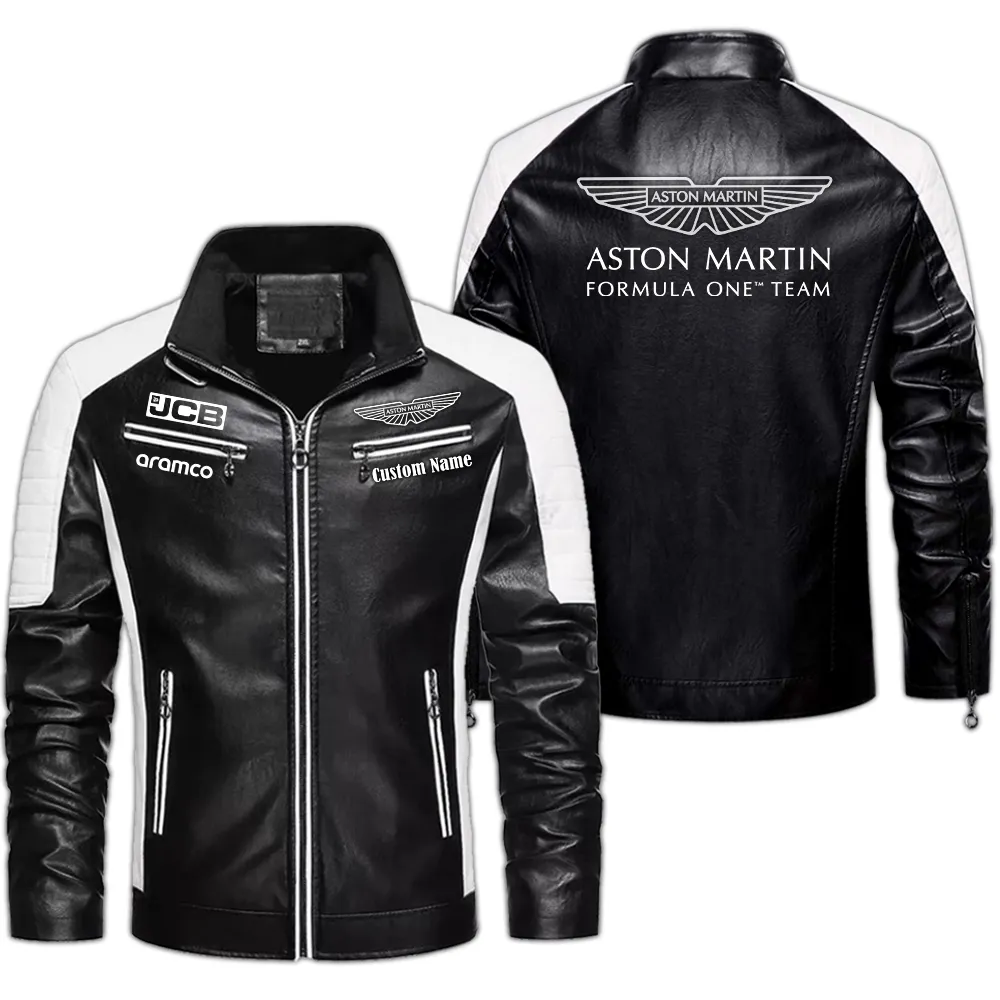 Stylish GT Car Men's Pu Leather Jacket, Bold PU Leather Edge CAR040 - Black