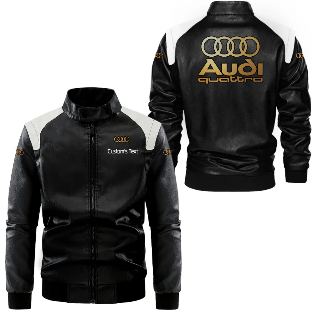 Speed Life Black And White Leather Jacket, Everyday Bold Leather Style CAR080
