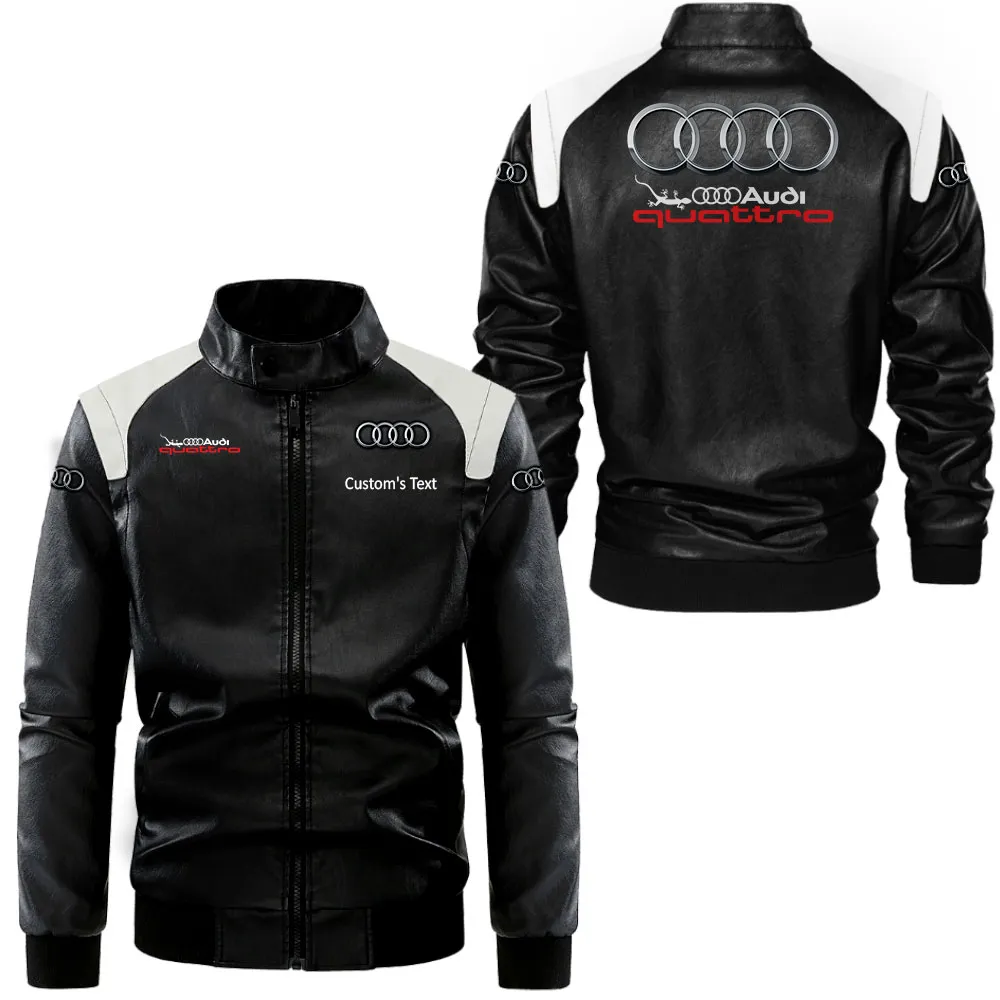 Modern Motion Black And White Leather Jacket, Car Pride Black & White CAR080