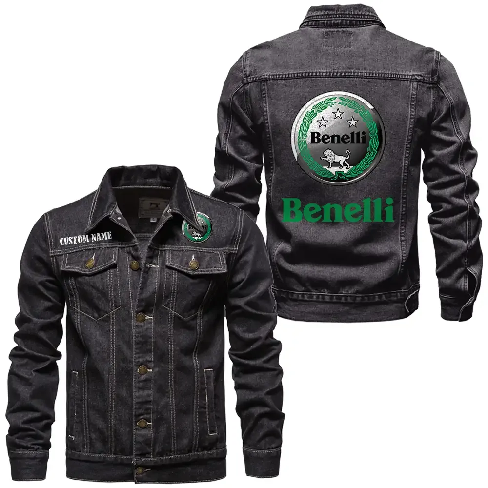 Adventure Touring Bike Denim Jacket, Bold Denim for Riders CAR190 - Black