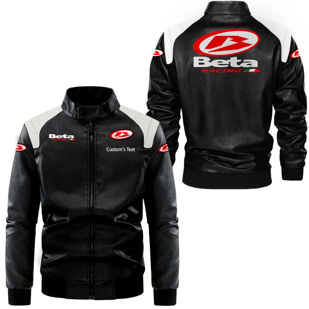 Enduro Bike Black And White Leather Jacket, Rider Edge Classic Leather CAR080