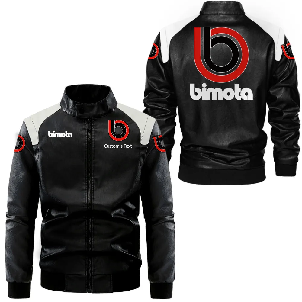 Exotic Bike Black And White Leather Jacket, Driven Style in Two-Tone CAR080