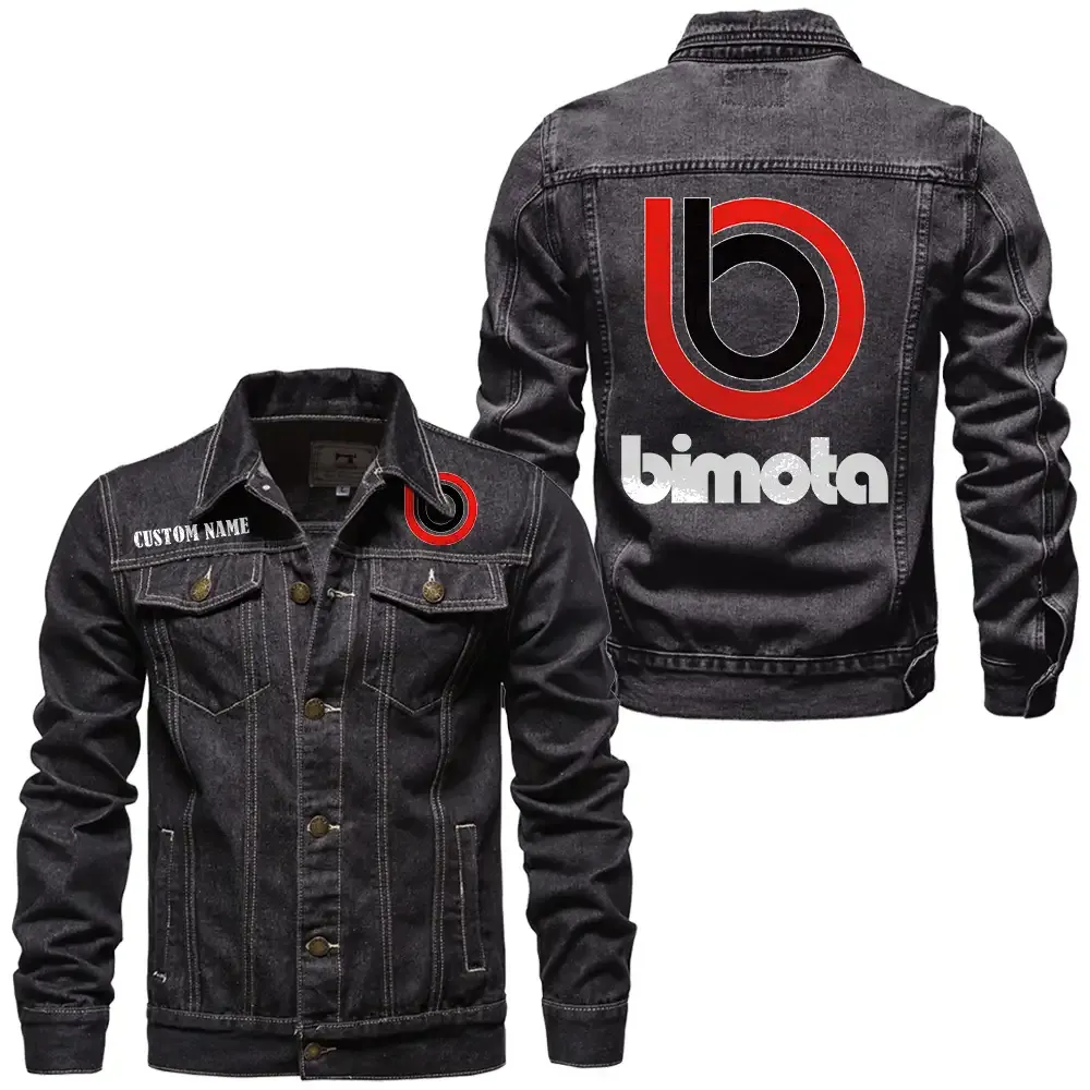 Track Bike Denim Jacket, Bold Denim for Riders CAR190 - Black