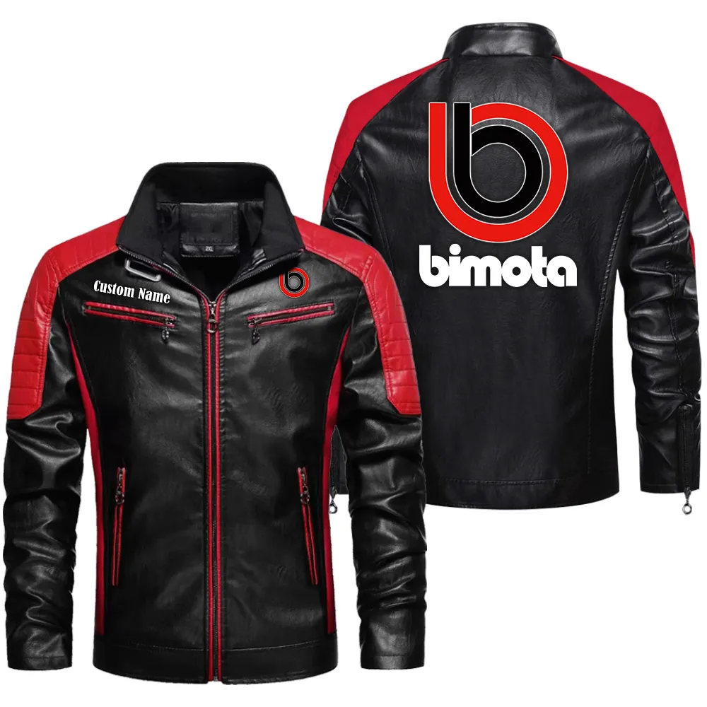 High-End Motorcycle Men's Pu Leather Jacket, Rugged PU Jacket for Gearheads CAR040 - Red