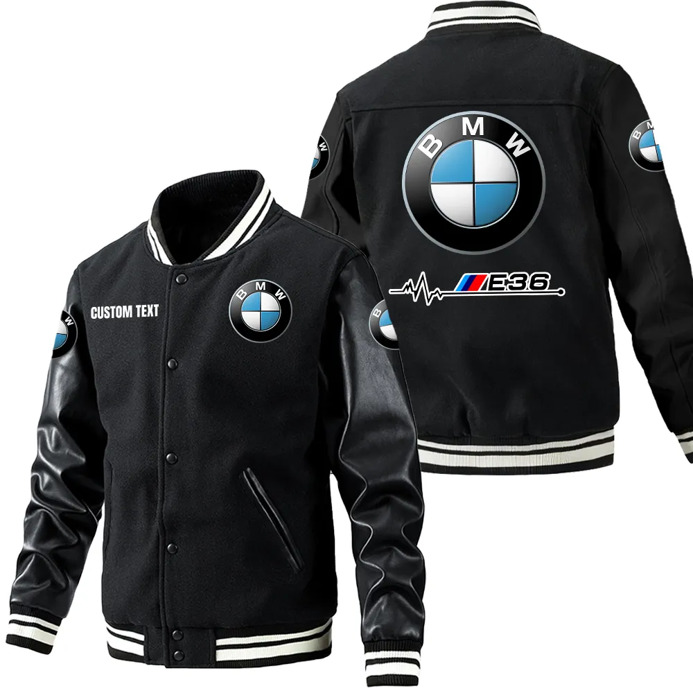 Bold Drive Leather Baseball Jacket, Road Life Leather Jacket CAR180 - Black