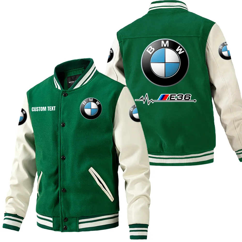 Garage Gear Leather Baseball Jacket, Garage-Ready Varsity Leather CAR180 - Green