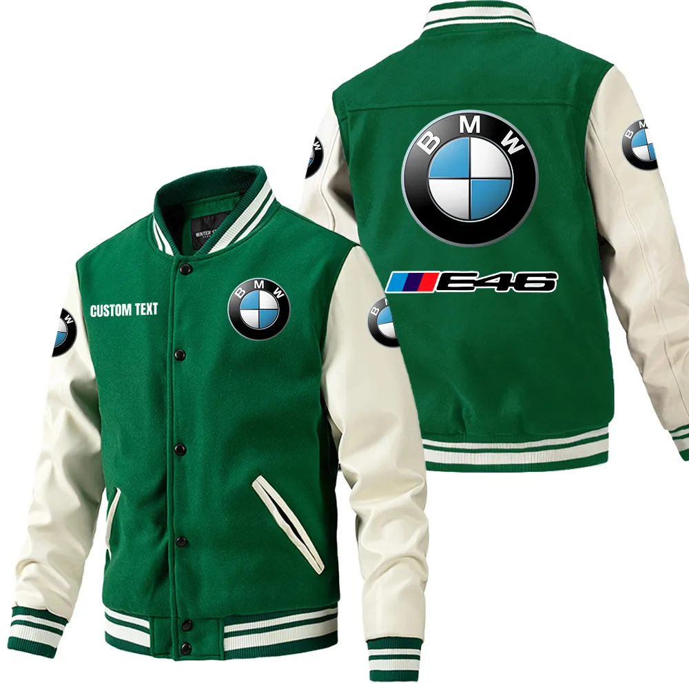 Bold Spirit Leather Baseball Jacket, Bold Rider Varsity Jacket CAR180 - Green