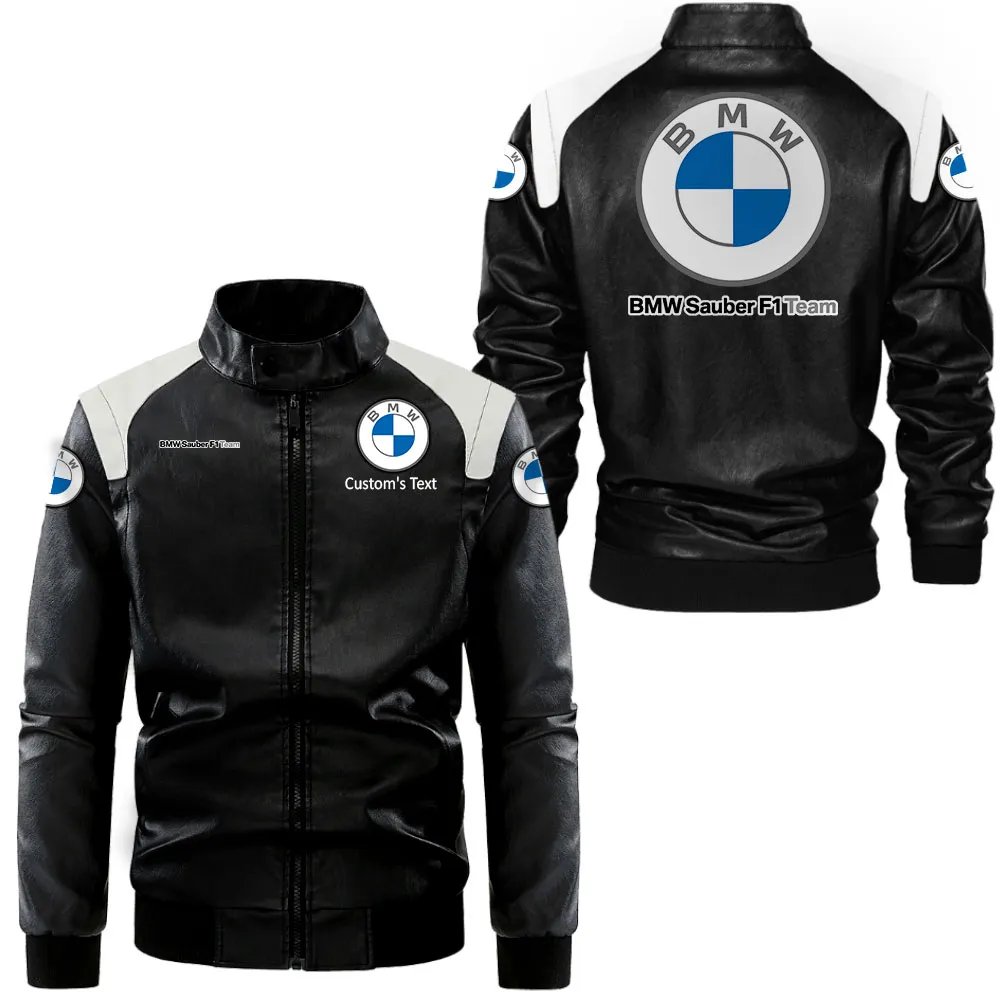Prestige Car Black And White Leather Jacket, Rider Spirit Two-Tone Edge CAR080