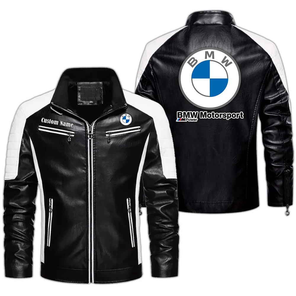 High-Speed Car Men's Pu Leather Jacket, Auto Spirit PU Jacket CAR040 - Black