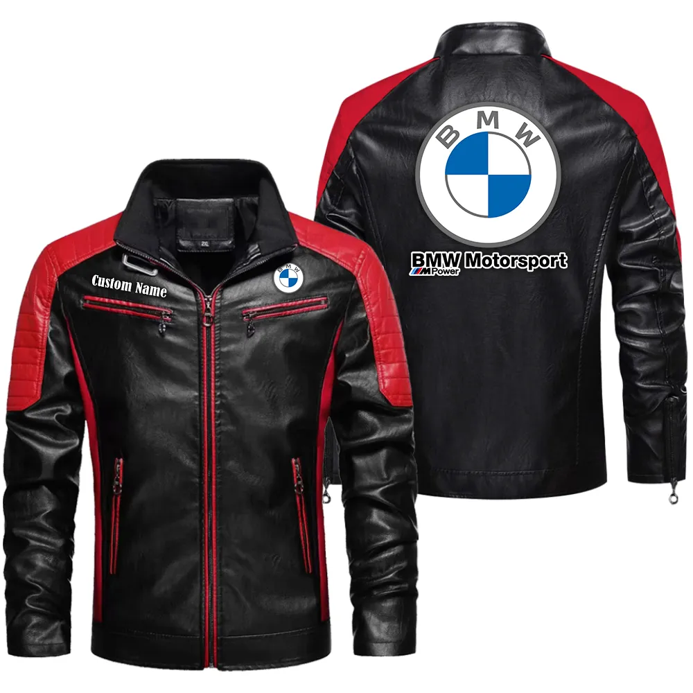 Performance Car Men's Pu Leather Jacket, Garage-Ready Leather Jacket CAR040 - Red