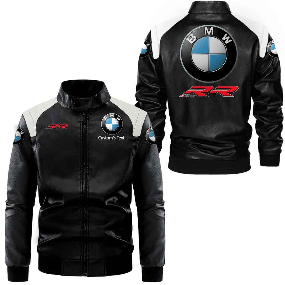 Competition Car Black And White Leather Jacket, Car Pride Black & White CAR080