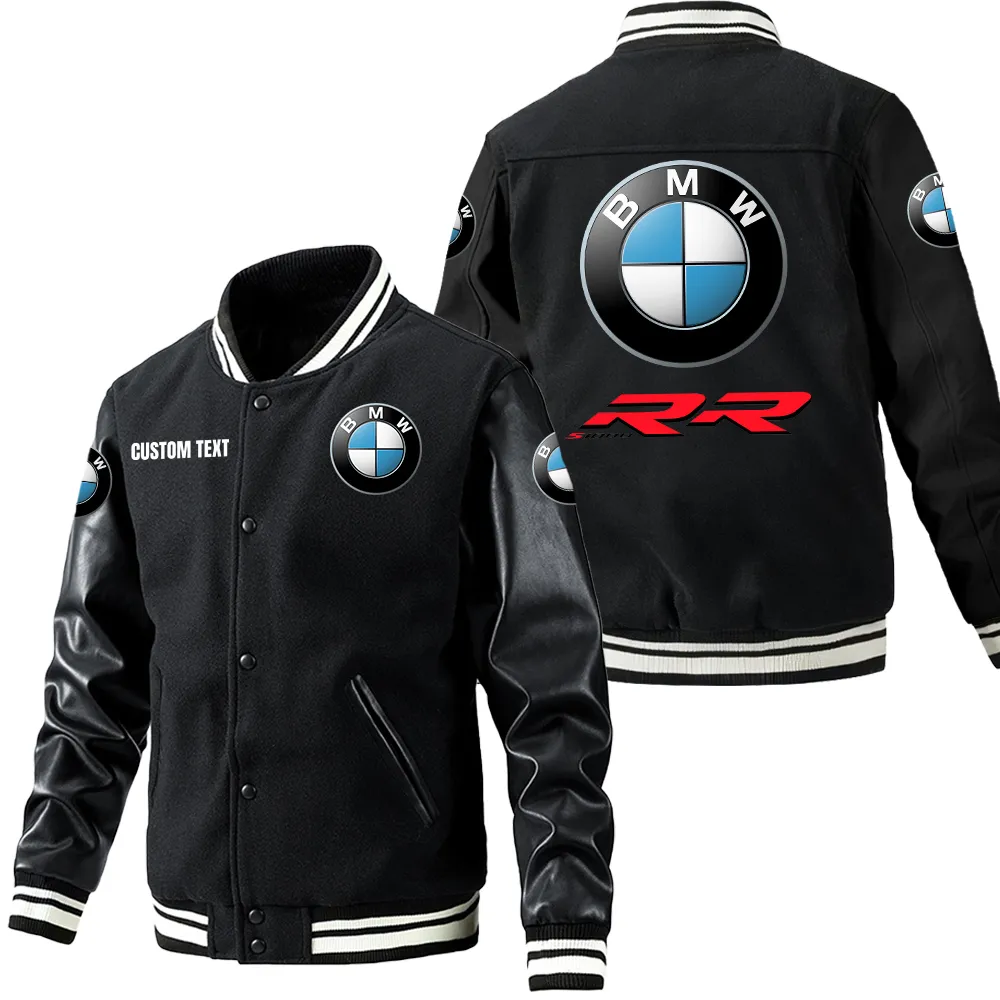 Performance Fit Leather Baseball Jacket, Bold Rider Leather Jacket CAR180 - Black