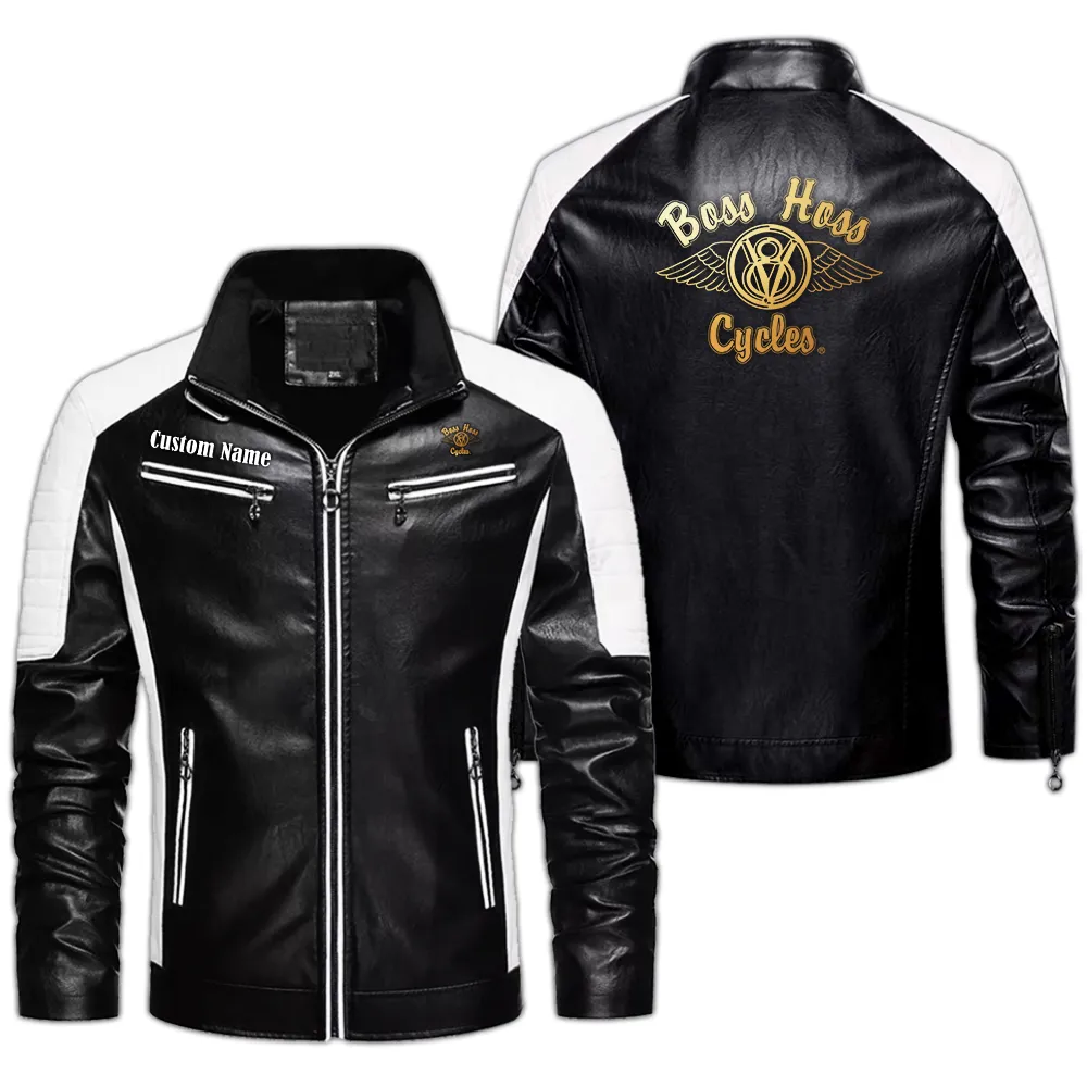 Performance Cruiser Men's Pu Leather Jacket, Auto-Inspired PU Leather Style CAR040 - Black