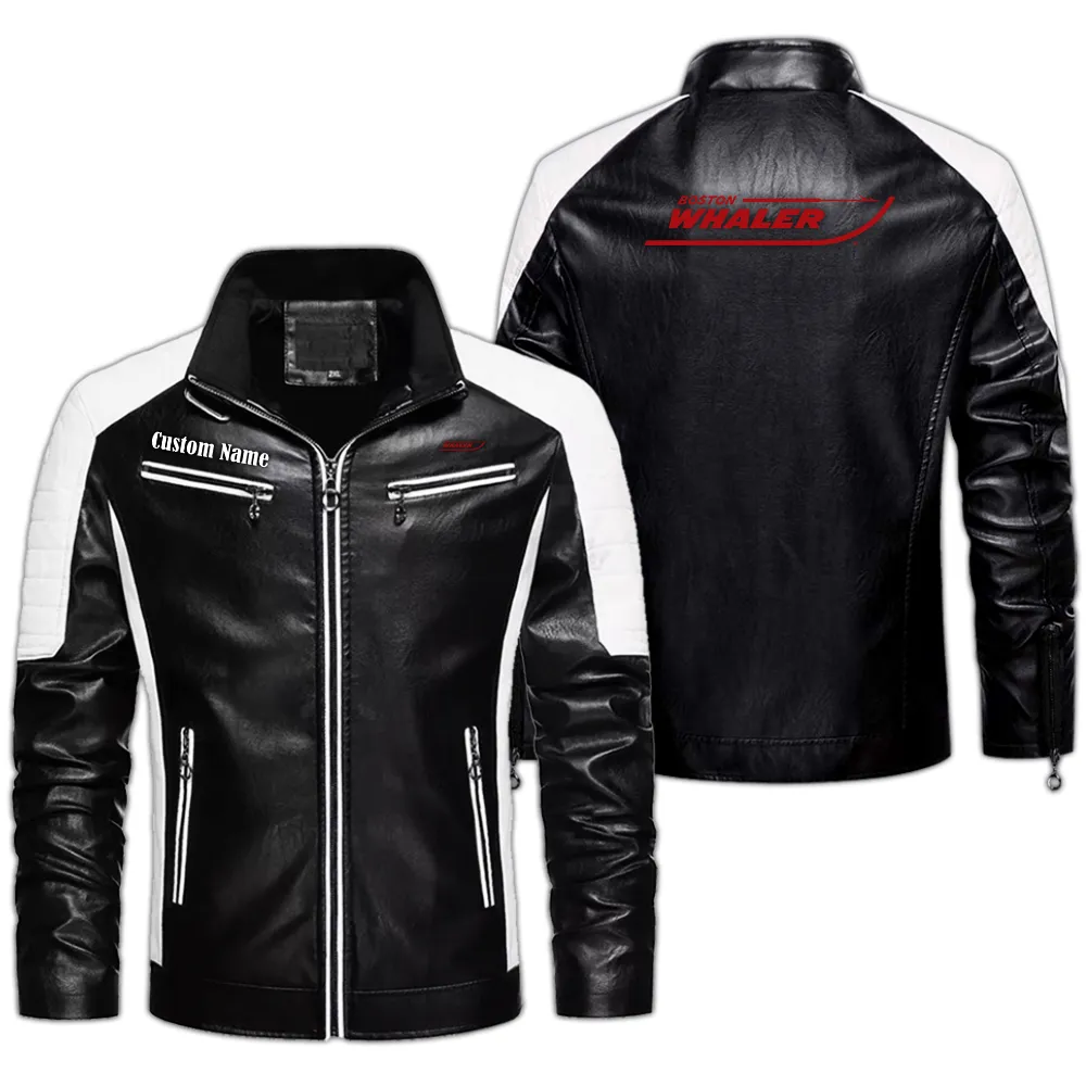 Offshore Boat Men's Pu Leather Jacket, Bold PU Leather Edge CAR040 - Black