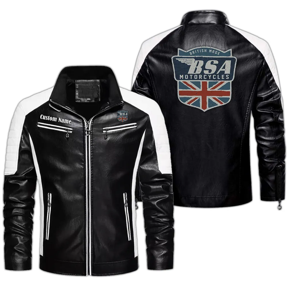 Old-School Motorcycle Men's Pu Leather Jacket, Car Enthusiast Leather Look CAR040 - Black