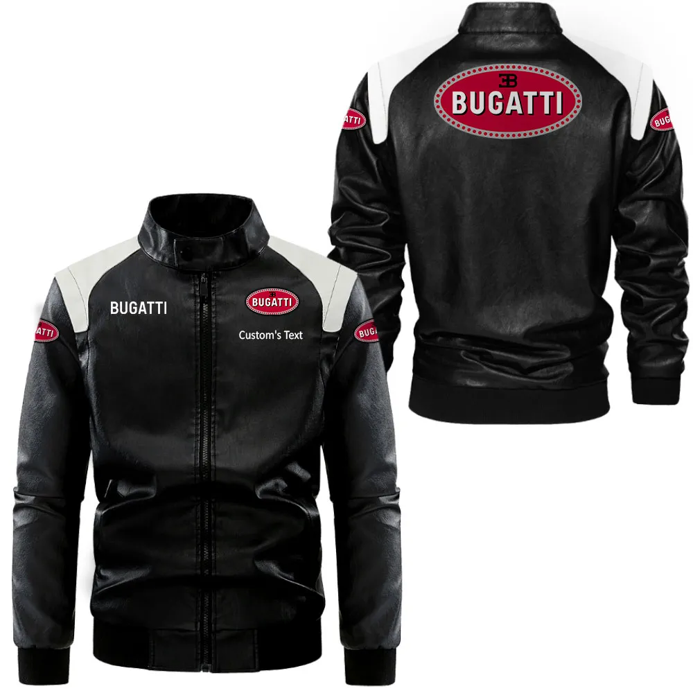 Extreme Speed Vehicle Black And White Leather Jacket, Black and White Roadwear CAR080