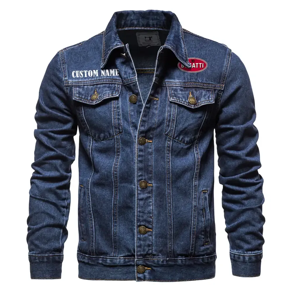 Ultra-Luxury Sports Car Denim Jacket, Rugged Jacket Garage Comfort CAR190 - Dark Blue