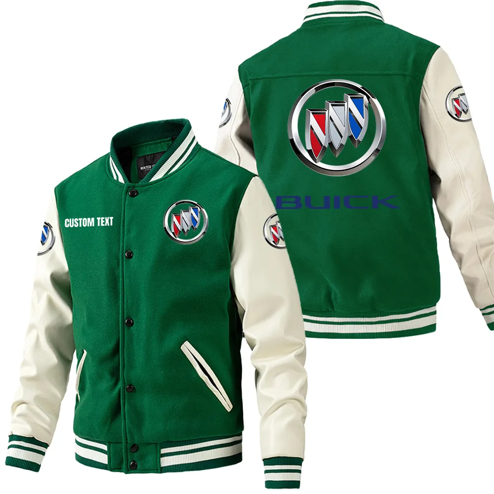 Full-Size Sedan Leather Baseball Jacket, Garage Style Leather Jacket CAR180 - Green
