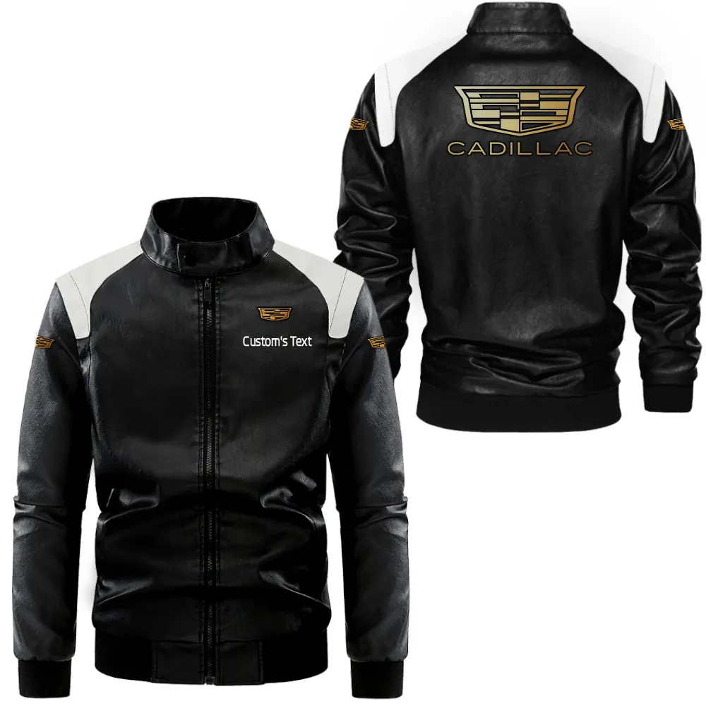 Premium Performance Car Black And White Leather Jacket, Driven Lifestyle Leather Strength CAR080
