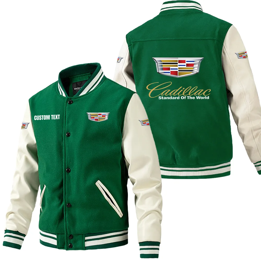 American Luxury Sedan Leather Baseball Jacket, Urban Gearhead Leather Style CAR180 - Green