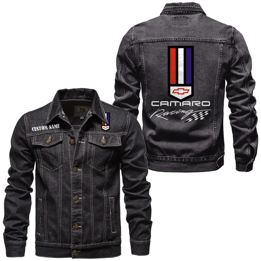 Performance Gear Denim Jacket, Classic Fit Gearhead Spirit CAR190 - Black