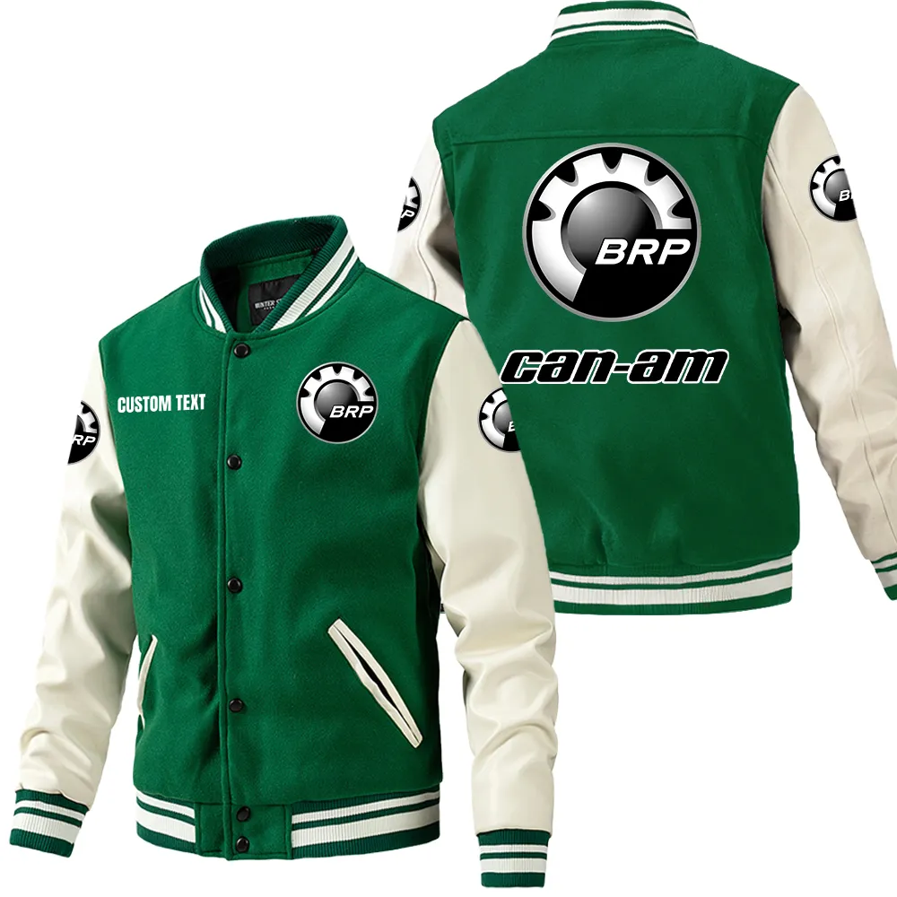 High-Performance Off-Roader Leather Baseball Jacket, Rugged Gearhead Leather Style CAR180 - Green