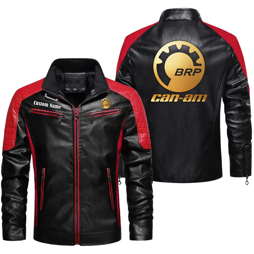 Racing Bike Men's Pu Leather Jacket, Car Enthusiast Leather Look CAR040 - Red