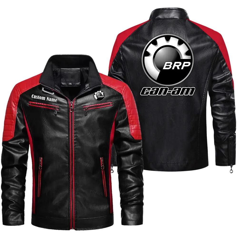 Off-Road Adventure Bike Men's Pu Leather Jacket, Rugged Style for Drivers CAR040 - Red