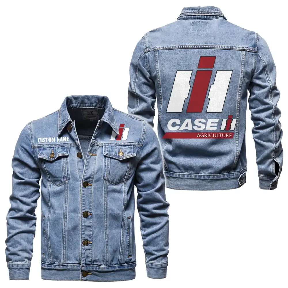 Plowing Tractor Denim Jacket, Motorcycle Pride Denim Style CAR190 - Light Blue